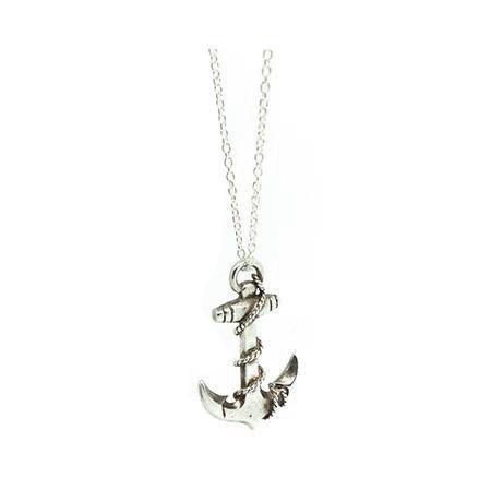 Vintage 1960s Silver Rope & Anchor Necklace