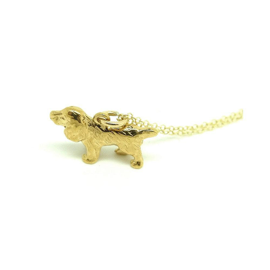 Vintage 1960s Spaniel Dog Charm Necklace