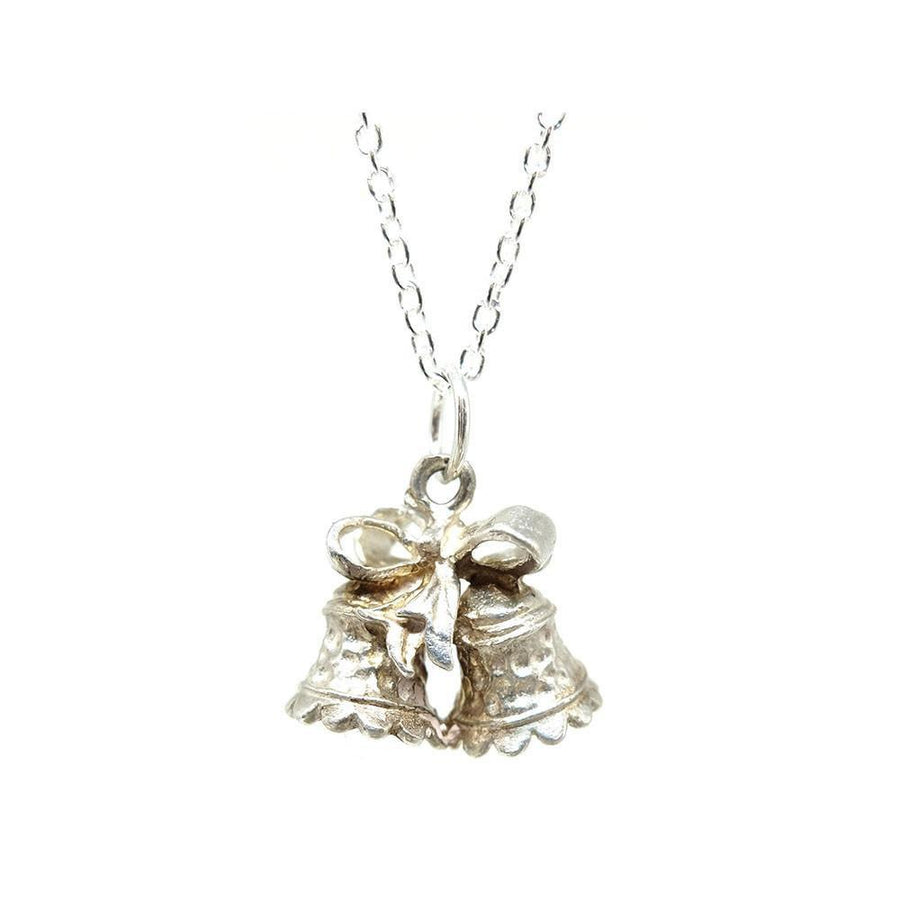 Vintage 1960s Sterling Silver Bell Charm Necklace