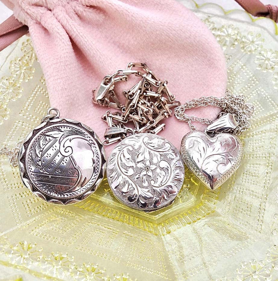 1960s Necklaces Vintage 1960s Silver Heart Locket Necklace Mayveda Jewellery