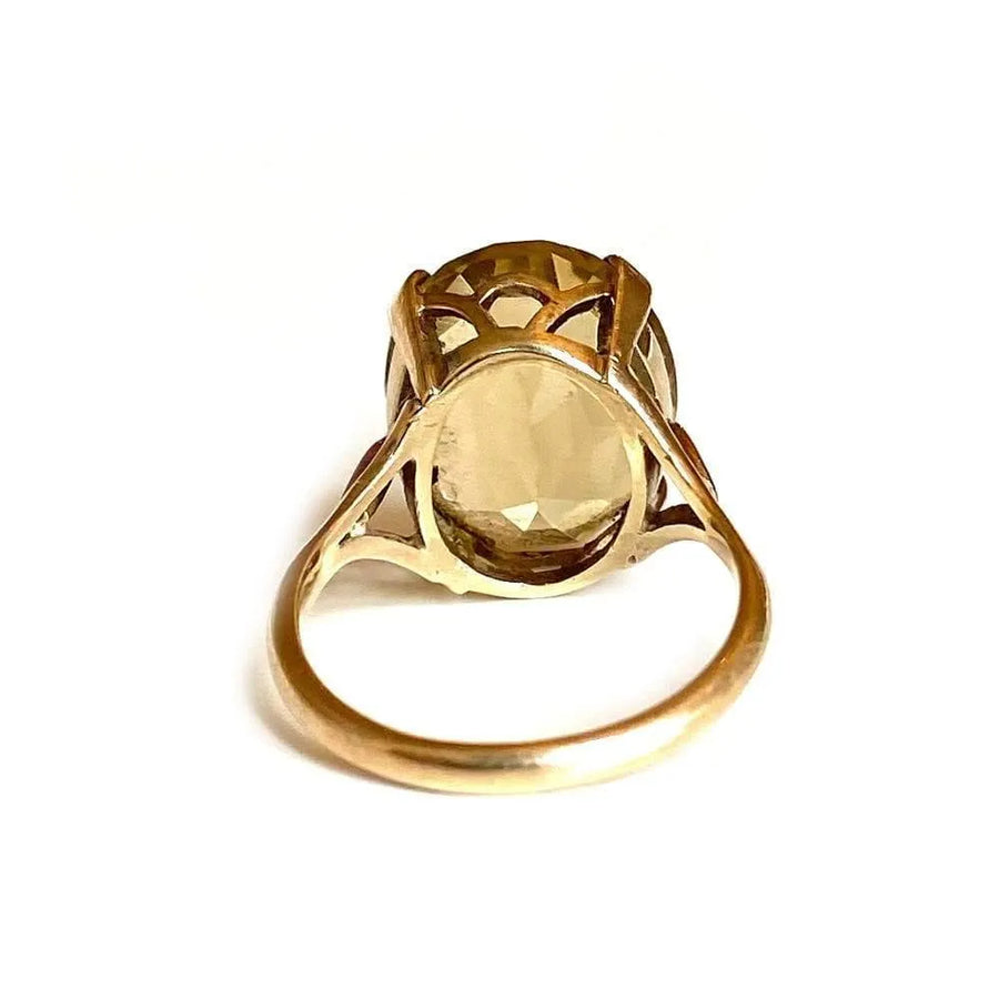 Vintage 1960s Citrine 9ct Gold Cocktail Ring - Mayveda Jewelry