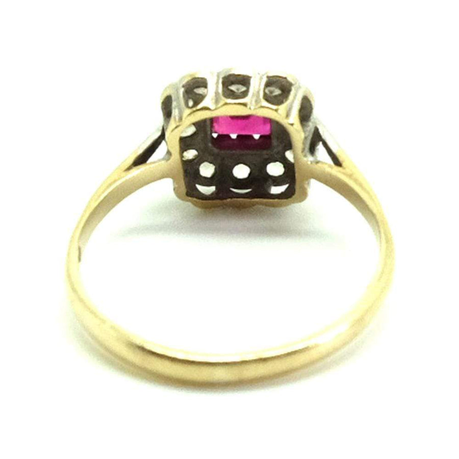 1960s Ring Vintage 1960s Pink Paste 9ct Gold Dress Ring