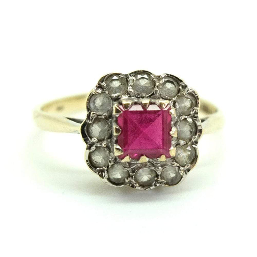 1960s Ring Vintage 1960s Pink Paste 9ct Gold Dress Ring