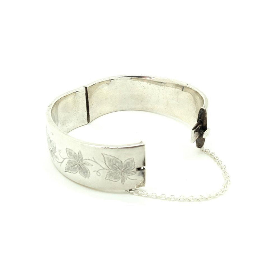 Vintage 1972 Sterling Silver Ivy Bangle Bracelet