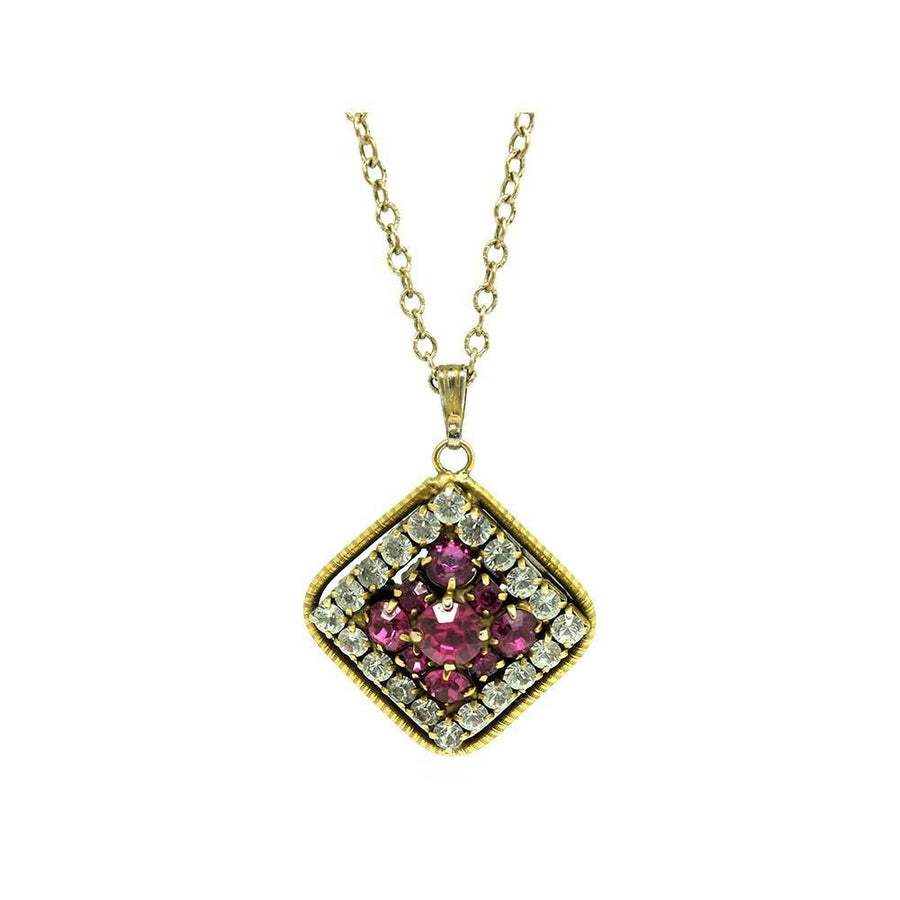 Vintage 1970's Pink Diamante Miriam Haskell Necklace