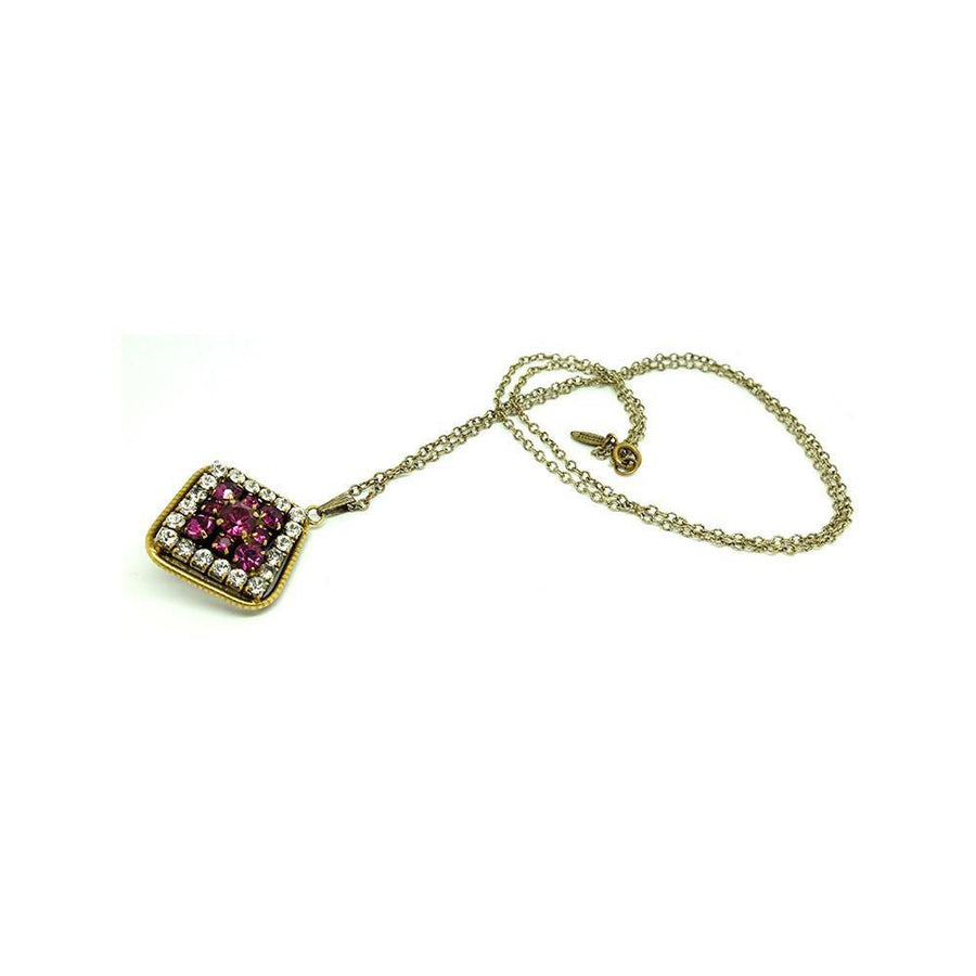 Vintage 1970's Pink Diamante Miriam Haskell Necklace