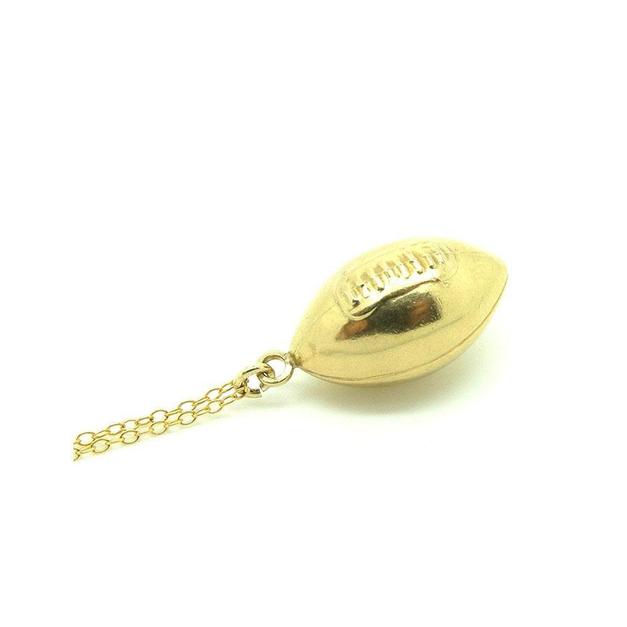 Vintage 1970s 9ct Gold American Football Charm Necklace