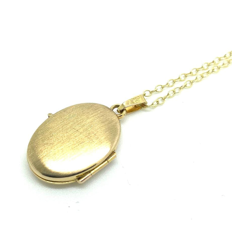 Vintage 1970s 9ct Gold Daisy Locket Necklace