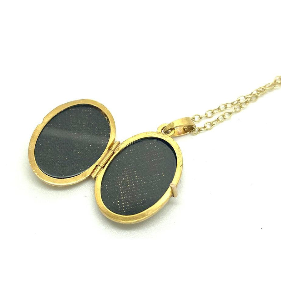 Vintage 1970s 9ct Gold Daisy Locket Necklace