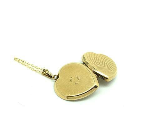 Vintage 1970s 9ct Gold Heart Locket Necklace