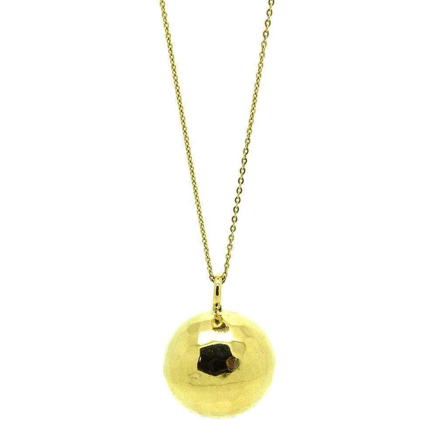 Vintage 1970s 9ct Gold Vermeil Ball Charm Necklace