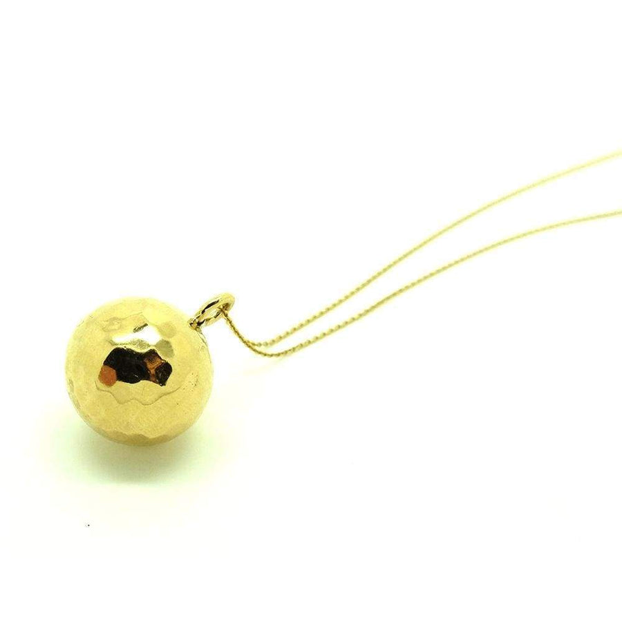 Vintage 1970s 9ct Gold Vermeil Ball Charm Necklace