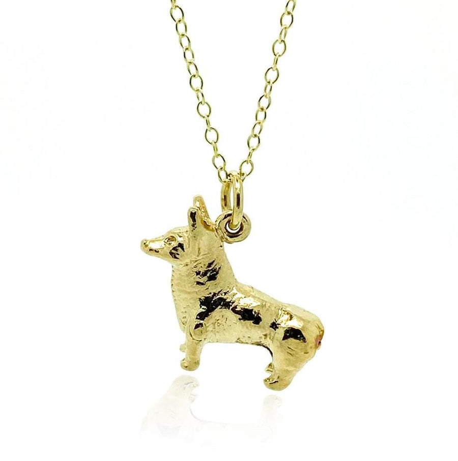 1970s Necklace Vintage 1970s 9ct Gold Vermeil Cogi Dog Charm Necklace