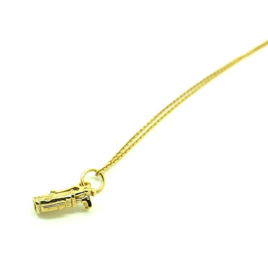 Vintage 1970s 9ct Gold Vermeil Golf Charm Necklace