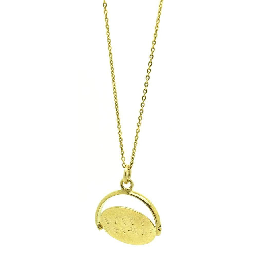 Collar Vintage 1970s 9ct Oro Vermeil 'Feliz Cumpleaños' Spinning Charm