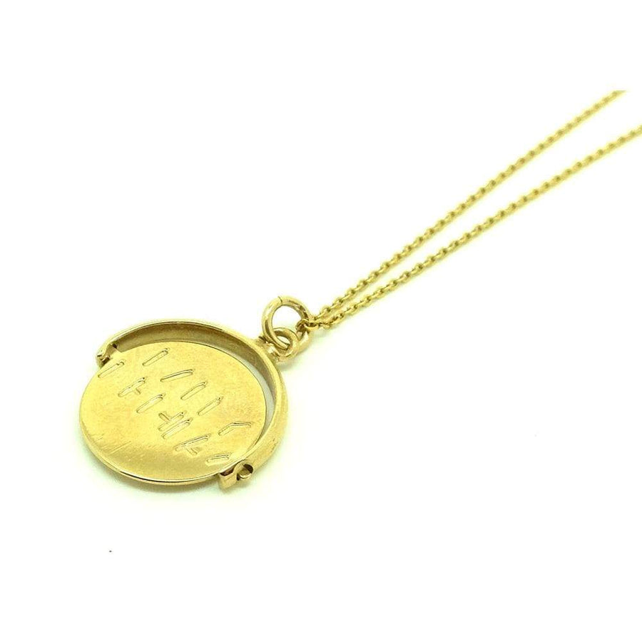 Vintage 1970s 9ct Gold Vermeil 'Happy Birthday' Spinning Charm Necklace