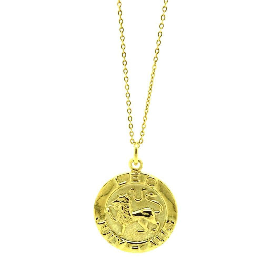 Vintage 1970s 9ct Gold Vermeil Leo Charm Necklace