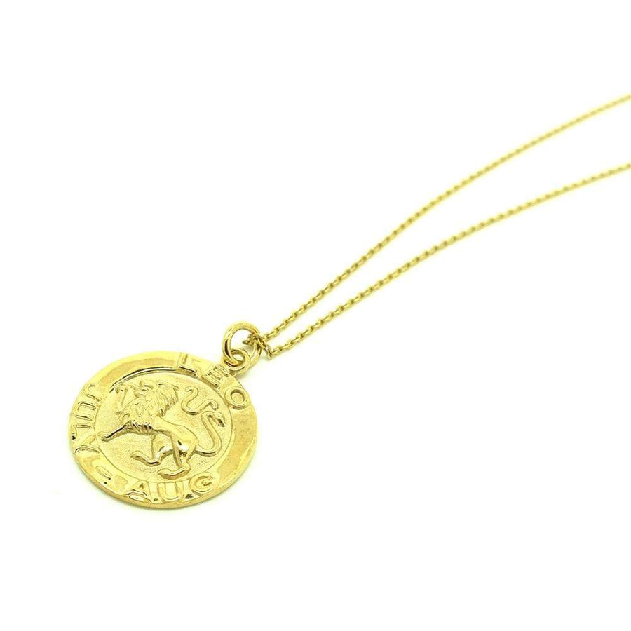 Vintage 1970s 9ct Gold Vermeil Leo Charm Necklace