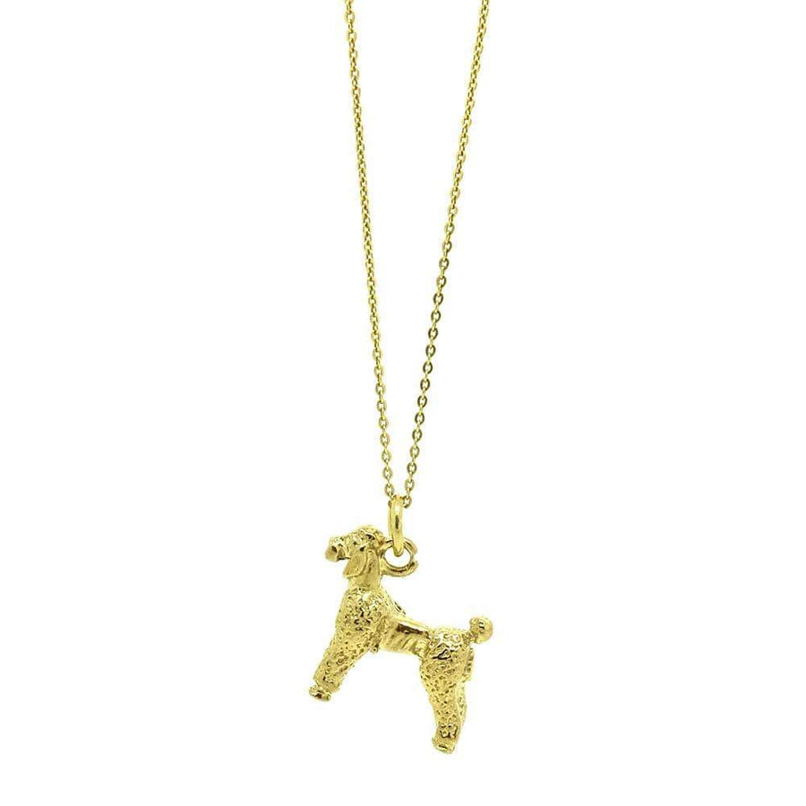 Vintage 1970s 9ct Gold Vermeil Poodle Dog Charm Necklace