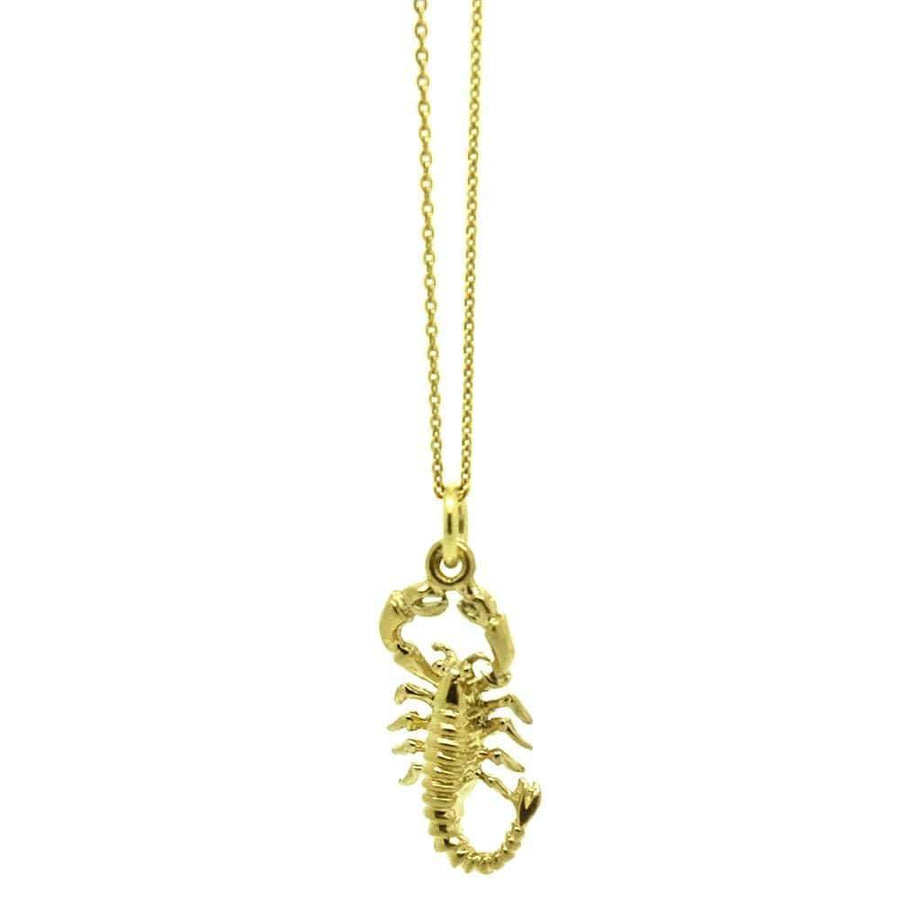 Vintage 1970s 9ct Gold Vermeil Scorpion Charm Necklace