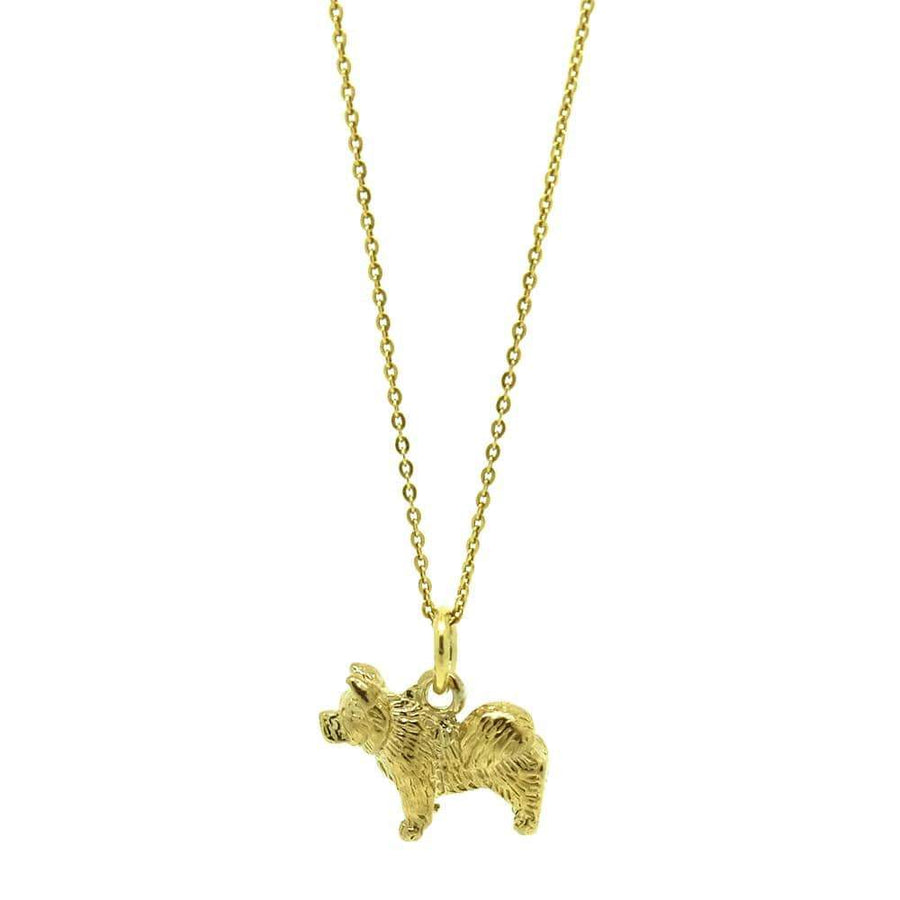 Reserved- Vintage 1970s 9ct Gold Vermeil Scottie Dog Charm Necklace