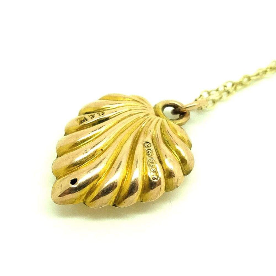 1970s Necklace Vintage 1970s 9ct Yellow Gold Heart Charm Necklace