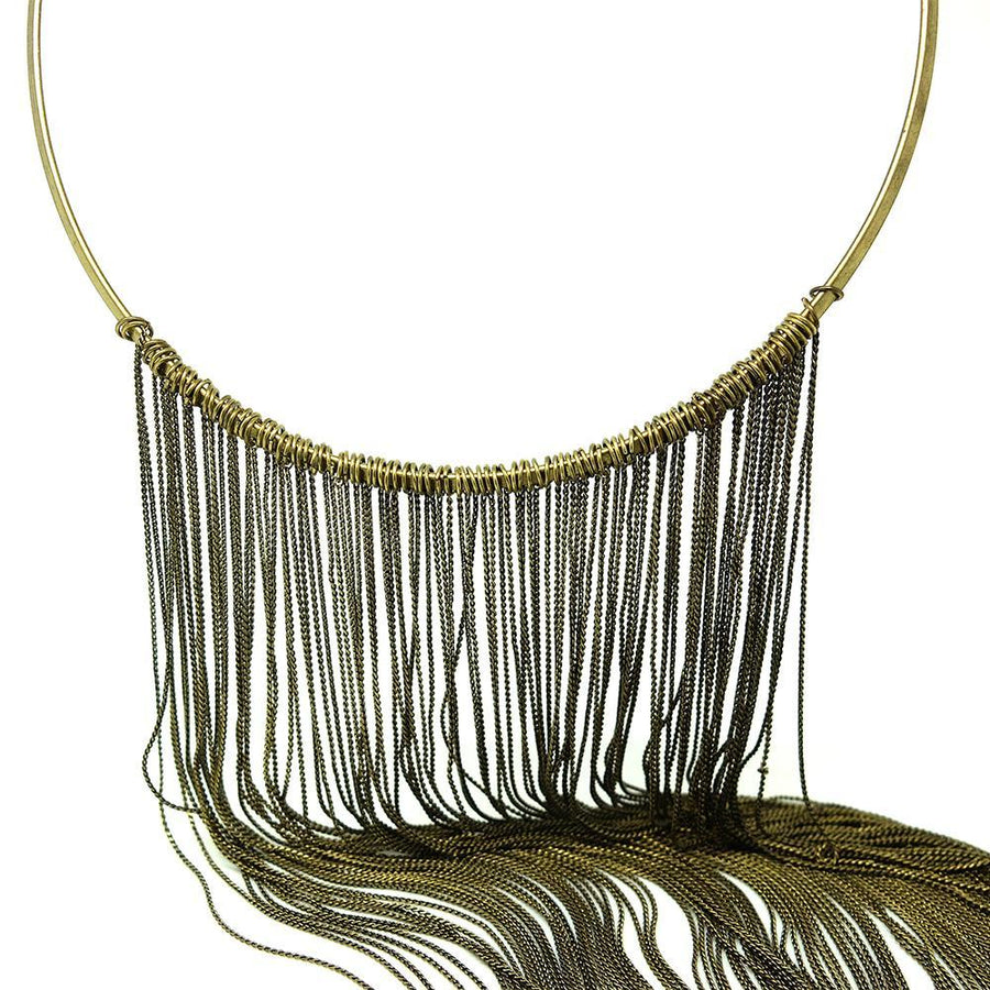 Vintage 1970s Fringed Choker Necklace