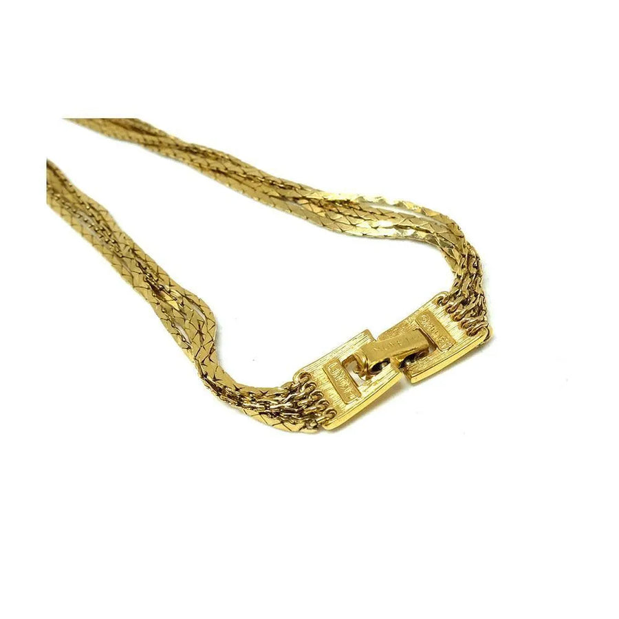 Vintage 1970s Monet Gold Plated Cobra Link Chain Necklace - Mayveda Jewelry