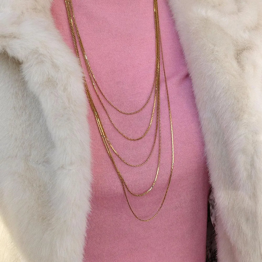 Vintage 1970s Monet Gold Plated Cobra Link Chain Necklace - Mayveda Jewelry