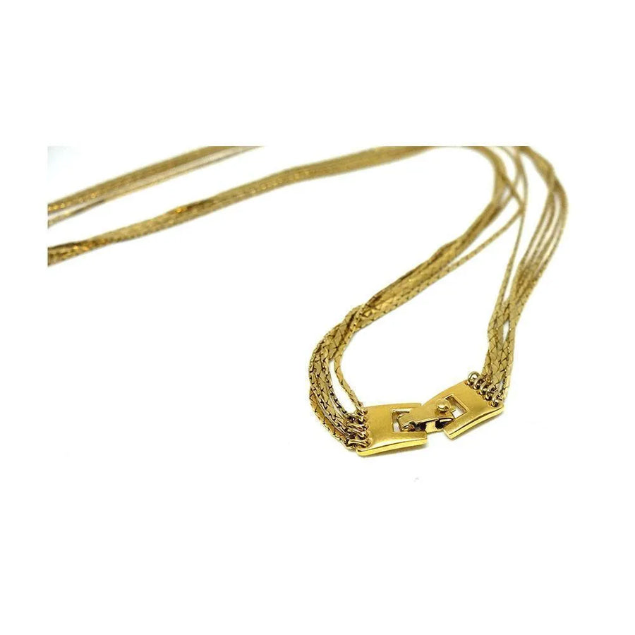 Vintage 1970s Monet Gold Plated Cobra Link Chain Necklace - Mayveda Jewelry