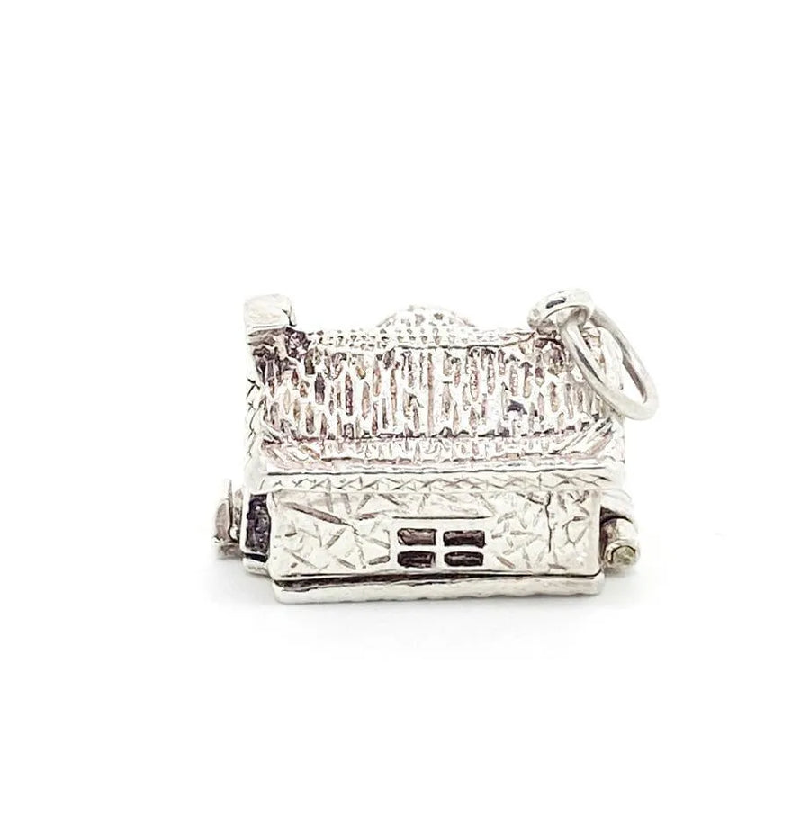 Reserved - Vintage 1970s Silver Cottage Charm Necklace - Mayveda Jewelry