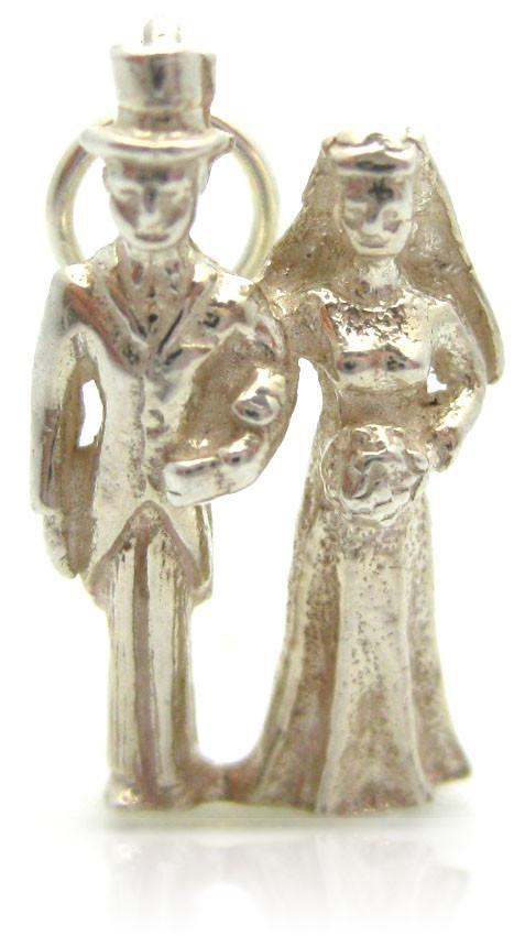Vintage 1970s Silver Wedding Charm