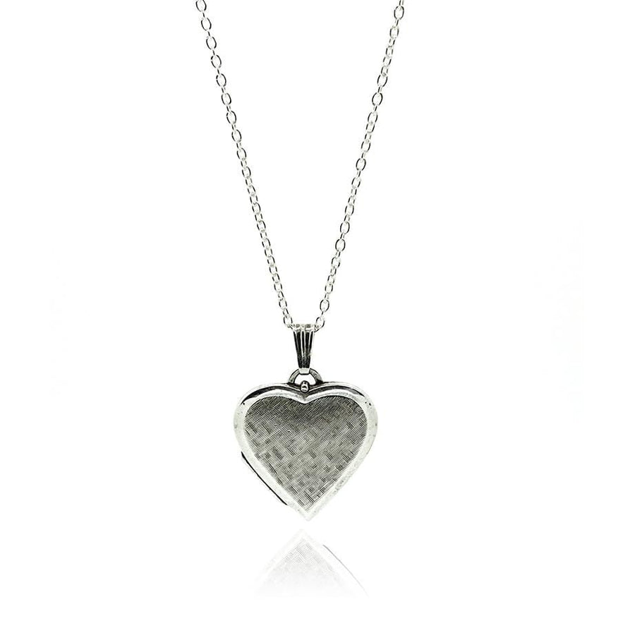 1970s Necklace Vintage 1970s Sterling Silver Heart Locket Necklace