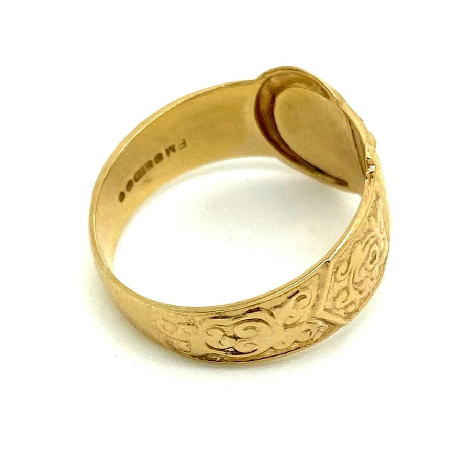 Vintage 1970s 9ct Gold Buckle Ring