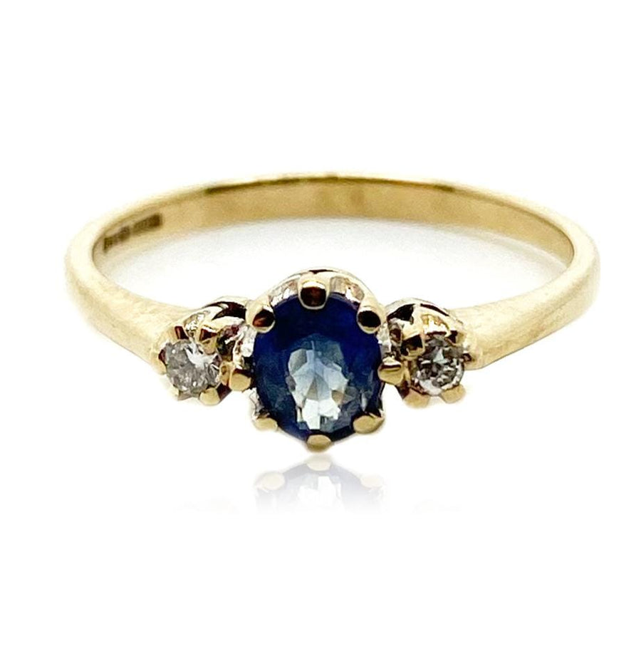 1970s Ring Vintage 1970s Ceylon Sapphire Diamond 9ct Gold Ring