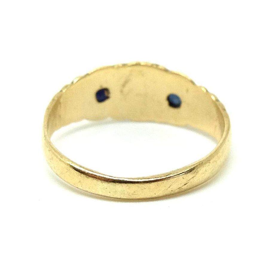 1970s Ring Vintage 1970s Sapphire and Pearl 9ct Gold Ring