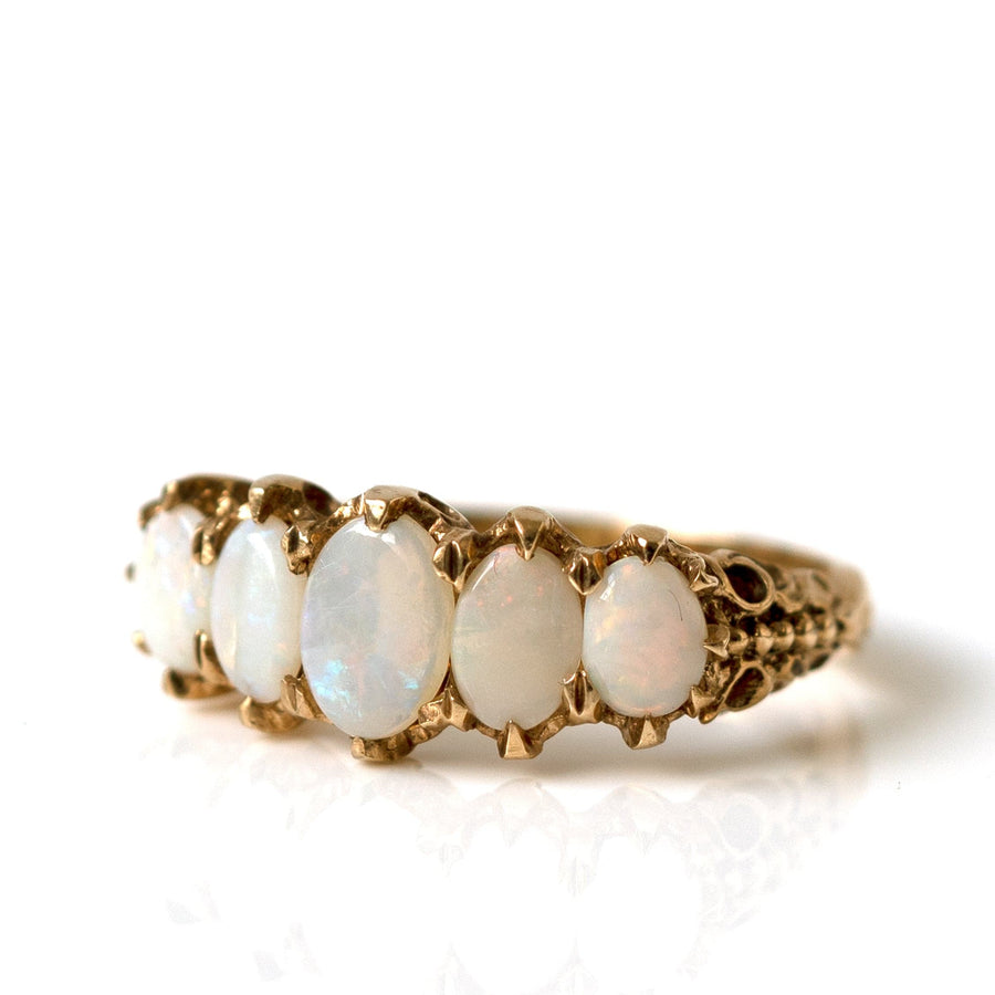 1970s Rings Vintage 1970s Five Opal 9ct Gold Ring Mayveda Jewellery