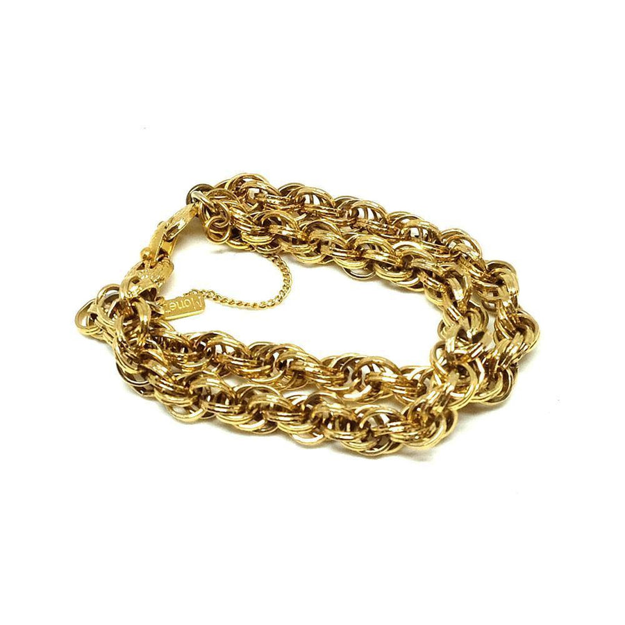 Vintage 1980's Monet Gold Plated Chain Bracelet - Mayveda Jewelry