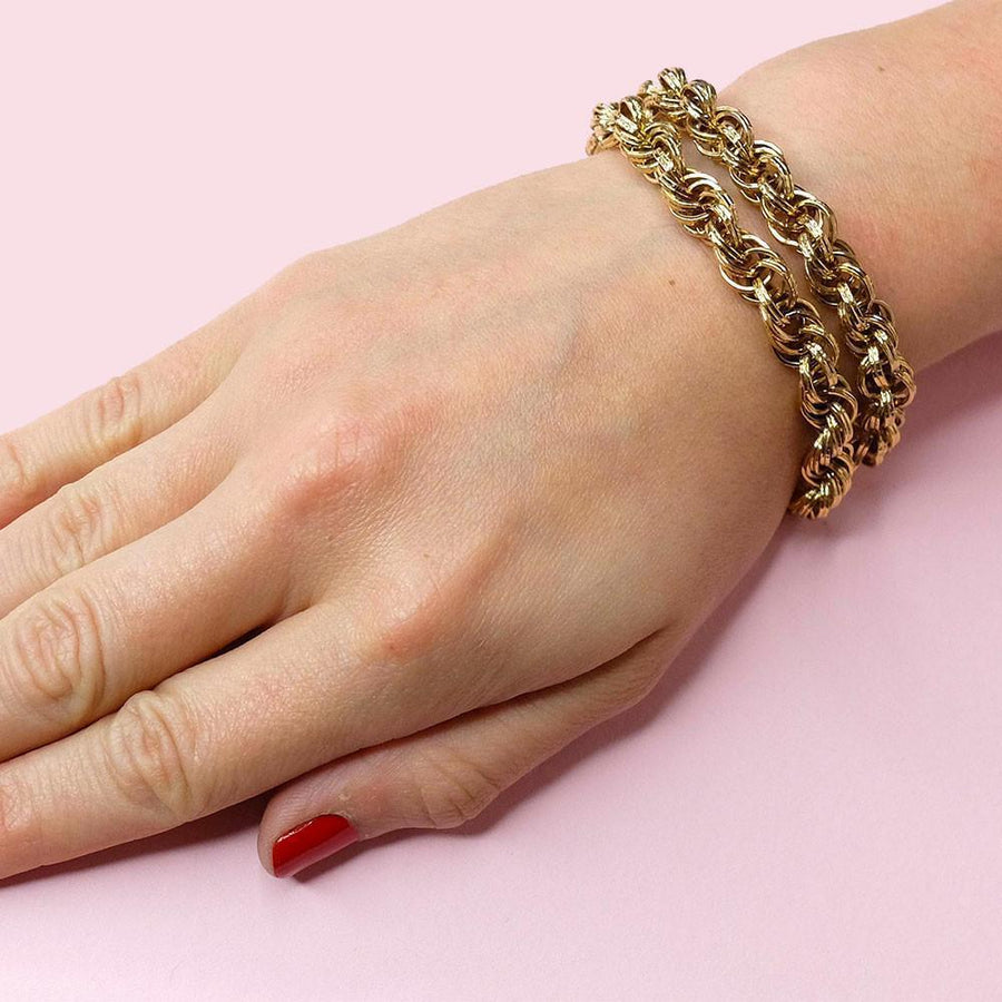 Vintage 1980's Monet Gold Plated Chain Bracelet - Mayveda Jewelry