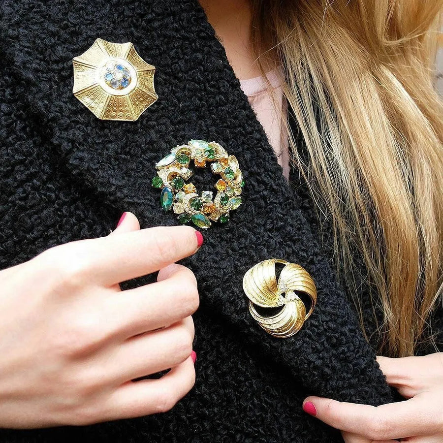 Vintage 1980's Gold Plated Givenchy Brooch - Mayveda Jewelry