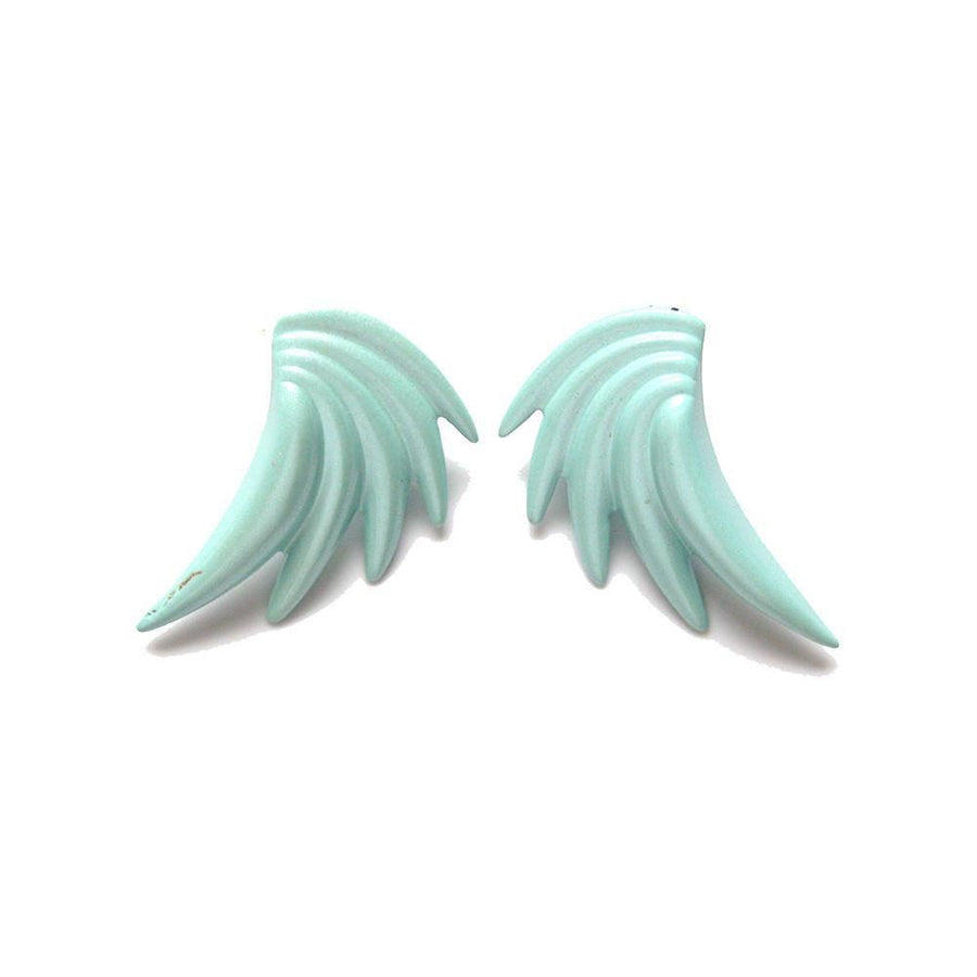 Vintage 1980's Blue Wing Earrings