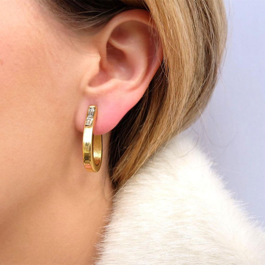 Vintage 1980's Givenchy Designer Hoop Earrings