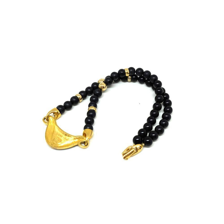 Vintage 1980's Black & Gold Napier Necklace