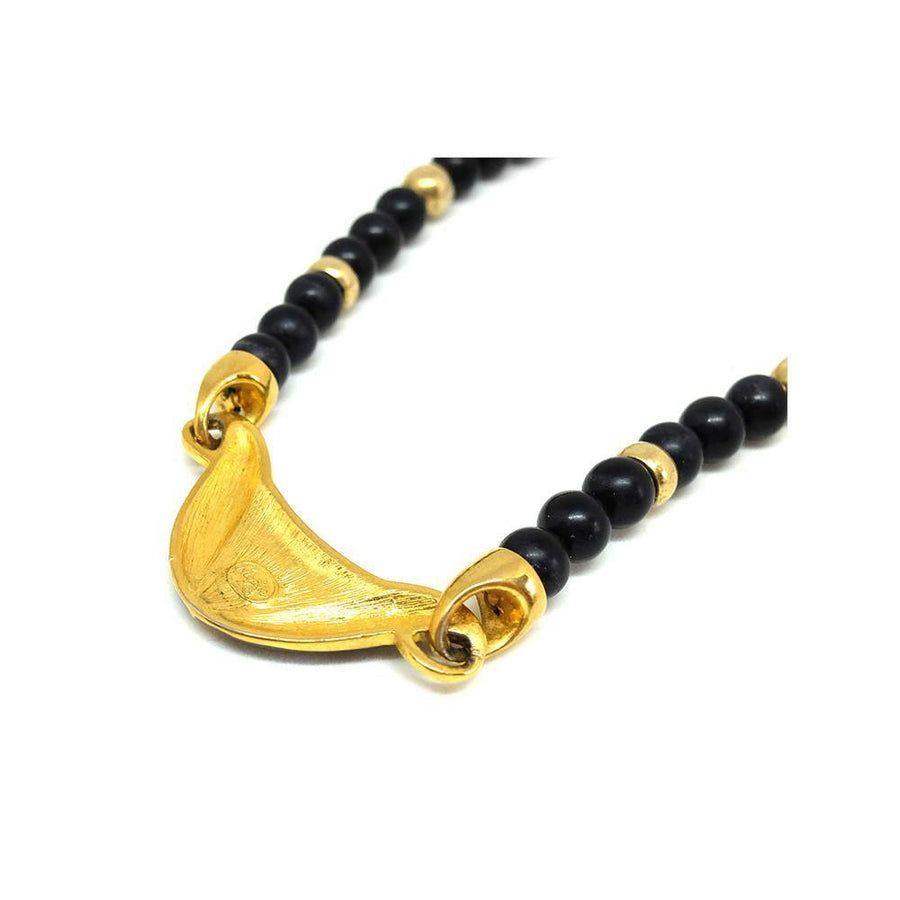 Vintage 1980's Black & Gold Napier Necklace