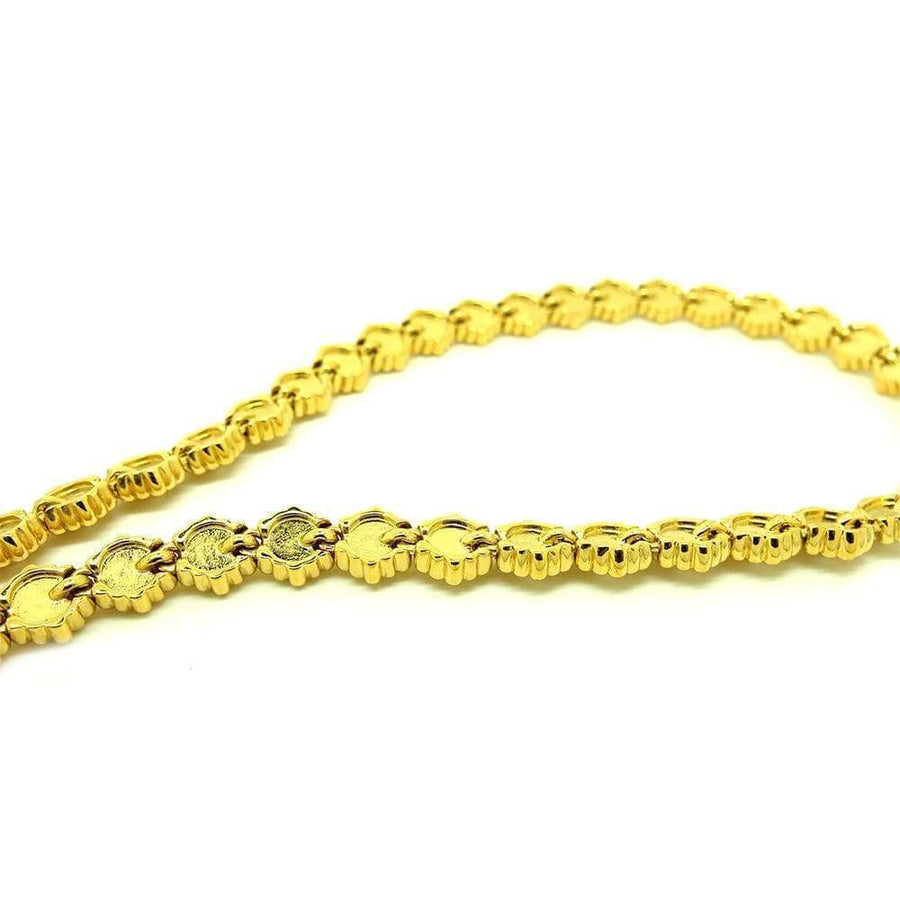 1980s Necklace Vintage 1980s D'orlan Daisy 22ct Gold Plated Necklace
