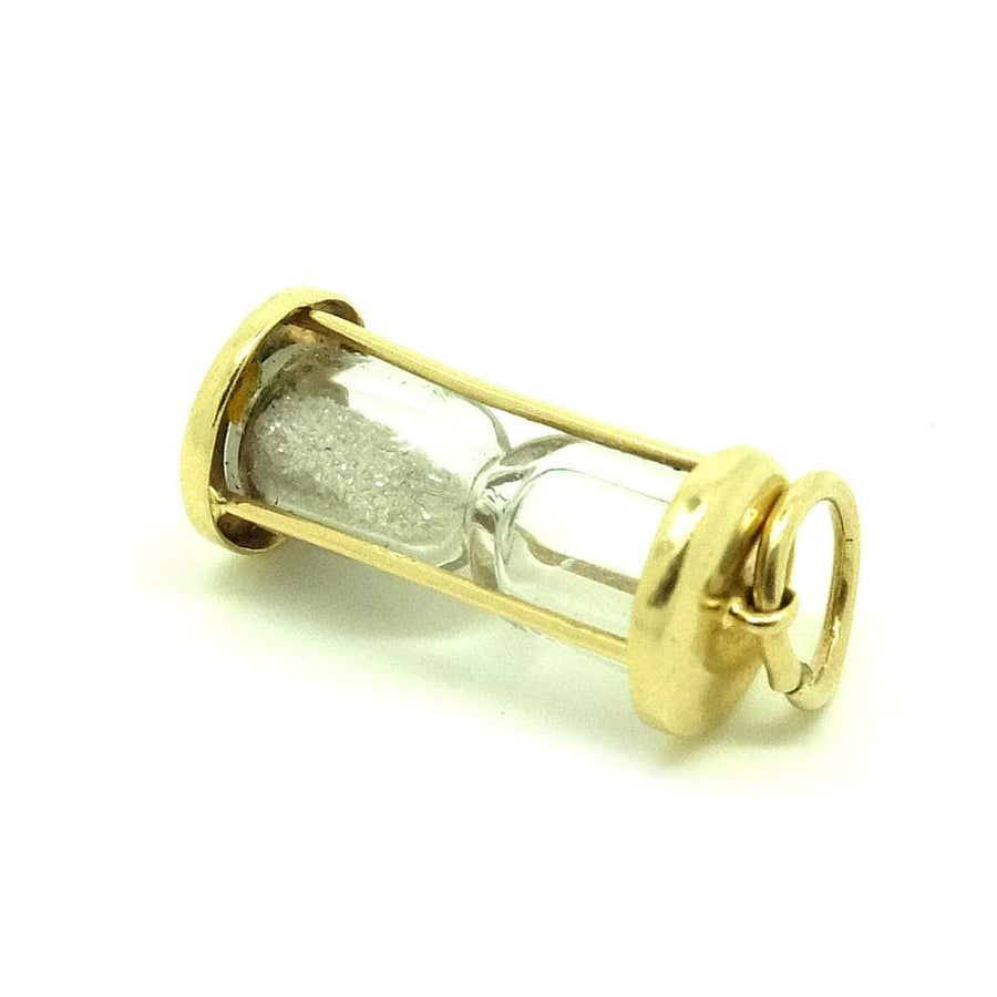 1980s Necklace Vintage 1980s Diamond Dust Hourglass Charm Necklace