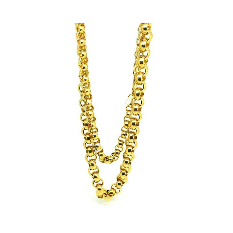 Vintage 1980s Heavy Gold Plated Chain Necklace