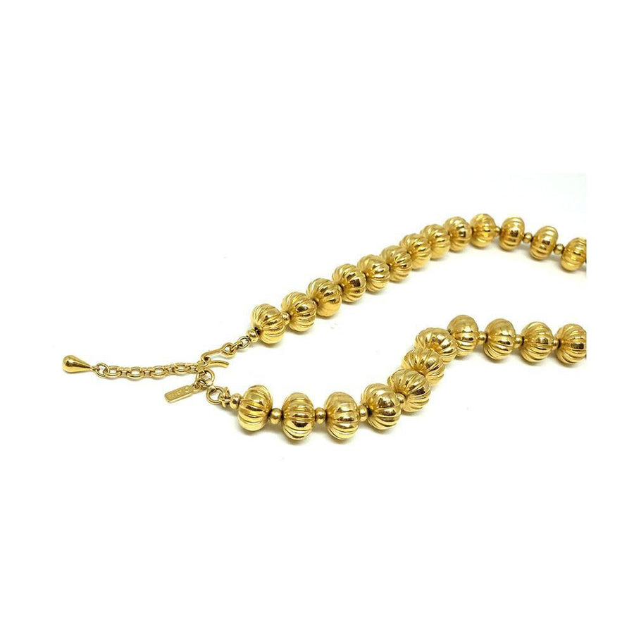 Vintage 1980s Monet Gold Plated Ball Choker Necklace