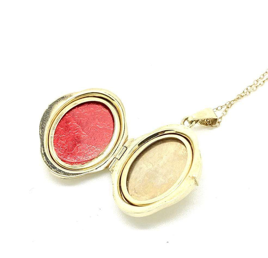 1980s Ring Vintage 1980s 9ct Gold Locket Necklace