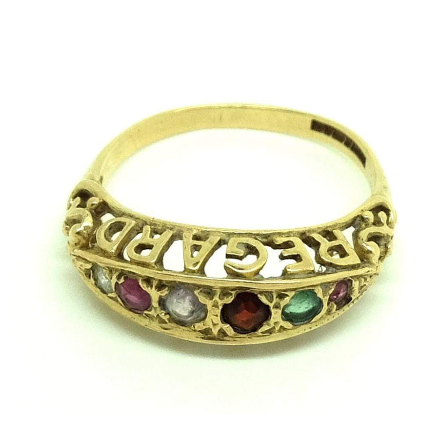 1980s Ring Vintage 1980s REGARD Gemstone 18ct Gold Ring